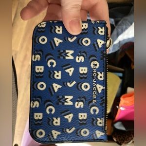 Blue, white and black Marc Jacobs key case